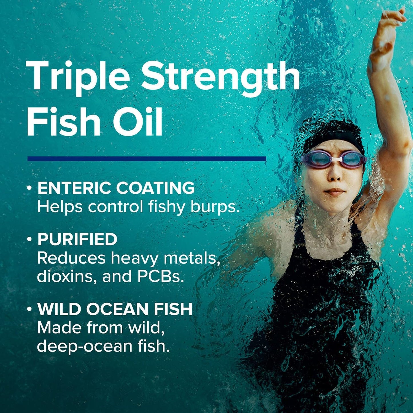 GNC Triple Strength Fish Oil 1000mg EPA & DHA | Burpless High Potency | 210 Softgels