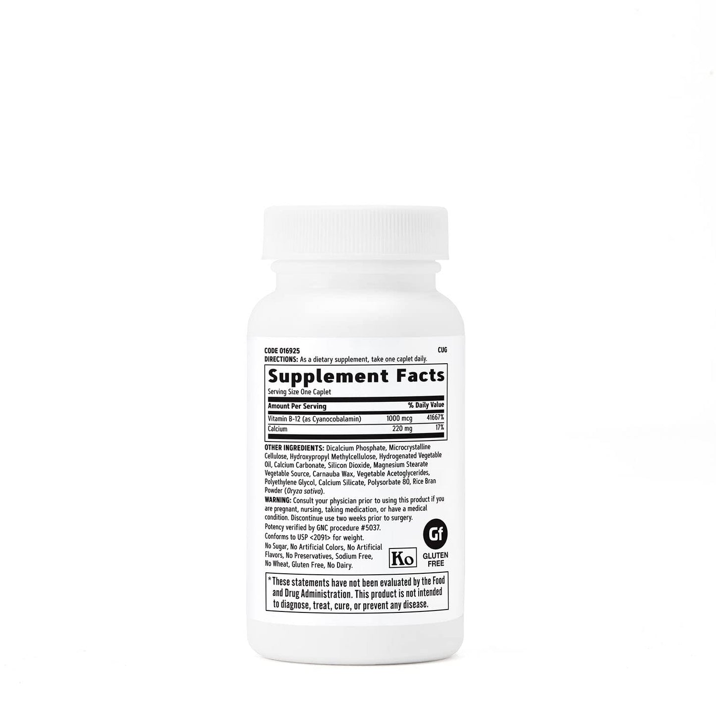 GNC Vitamin B-12 1000mcg - 90 Vegetarian Caplets (Pack of 2) | Supports Energy Production