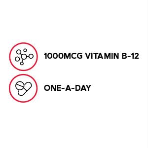 GNC Vitamin B-12 1000mcg - 90 Vegetarian Caplets (Pack of 2) | Supports Energy Production