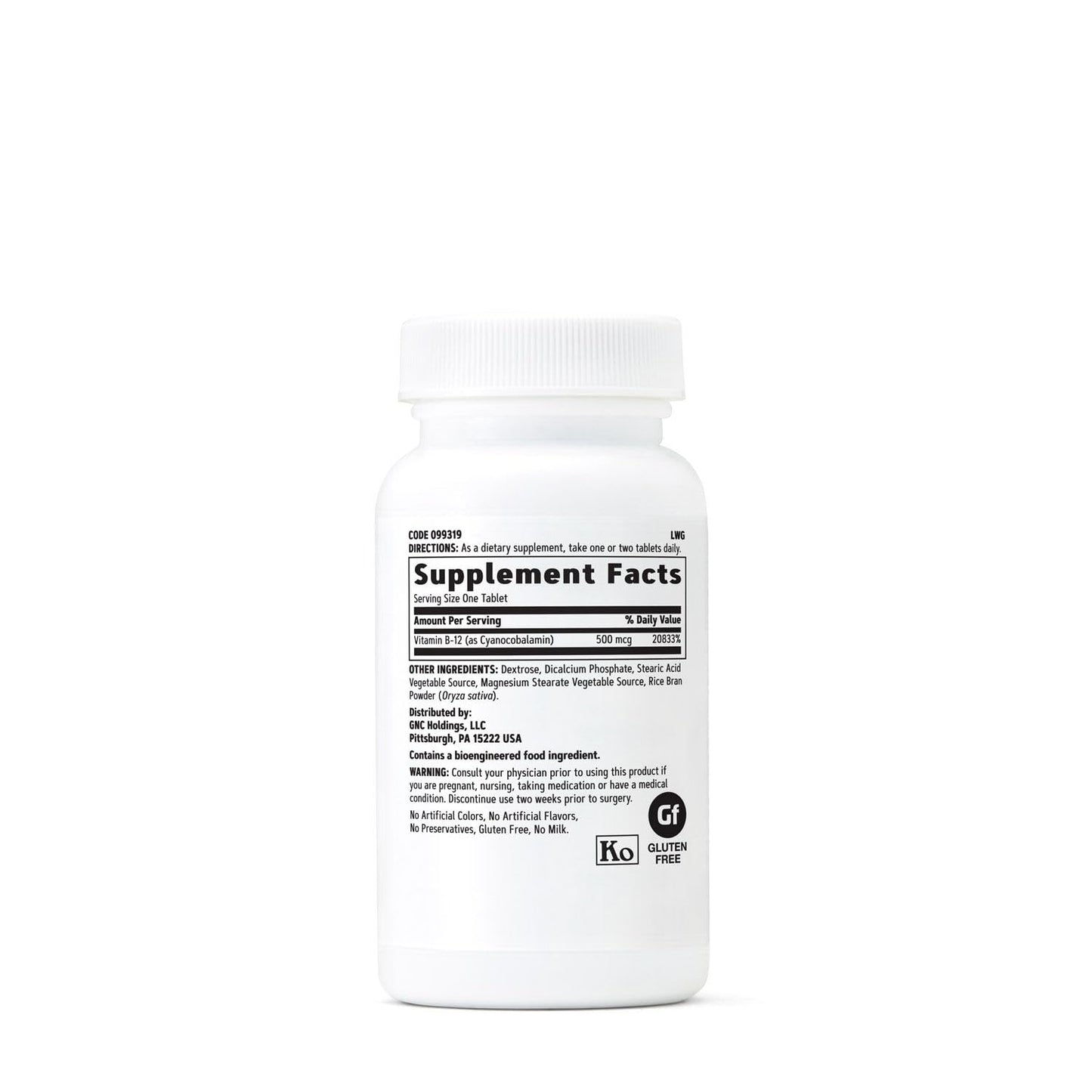 GNC Vitamin B-12 500mcg | Energy Production Support | Pack of 2 (100 Tablets)