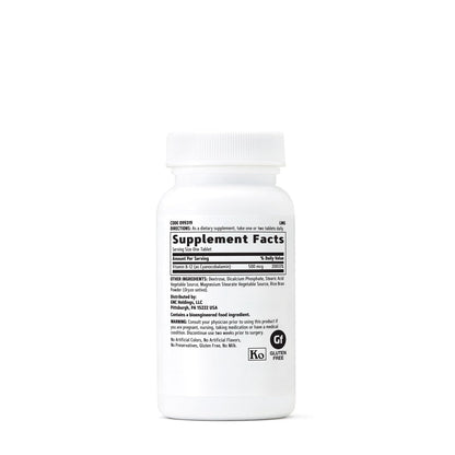 GNC Vitamin B-12 500mcg | Energy Production Support | Pack of 2 (100 Tablets)
