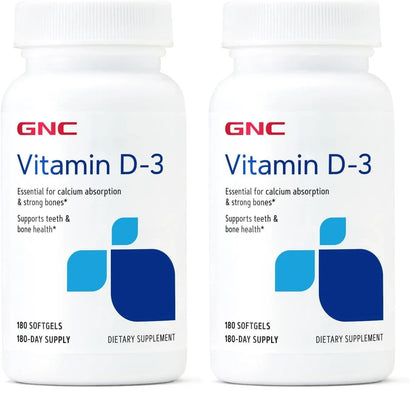 GNC Vitamin D3 50 mcg Supplement – Supports Teeth & Bone Health | 180 Servings (Pack of 2) BritishVita | Premium UK Vitamins & Wellness Supplements