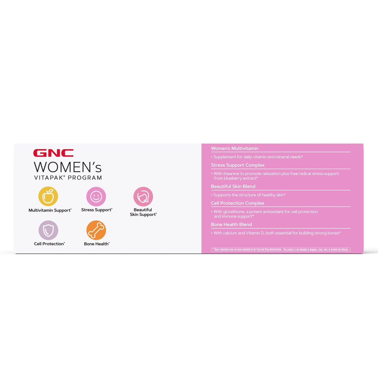 GNC Women's 30+ Vitapak Program — Daily Multivitamins & Minerals, Supports Bones, Skin & Stress Relief, 30 Servings