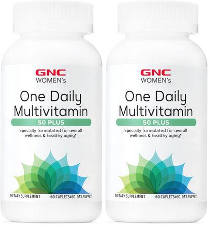 GNC Women's 50+ One Daily Multivitamin – Pack of 2, 60-Count | Supports Wellness & Healthy Aging