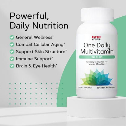 GNC Women's 50+ One Daily Multivitamin – Pack of 2, 60-Count | Supports Wellness & Healthy Aging