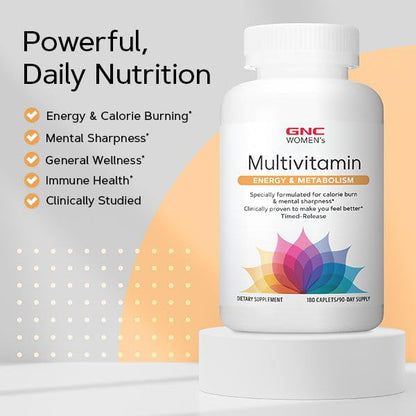 GNC Women's Energy & Metabolism Multivitamin Caplets – Clinically Proven, 90 ct