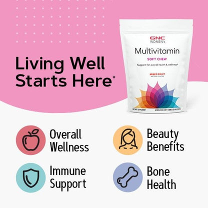 GNC Women's Multivitamin Soft Chew - Mixed Fruit (Pack of 2) | Vitamins for Women