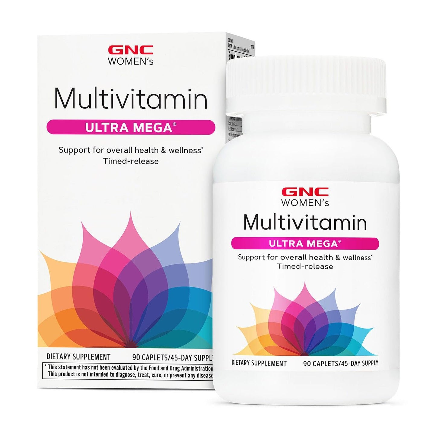 GNC Womens Ultra Mega Multivitamin Caplets – Immune Support, Timed Release, Gluten Free (90 ct)