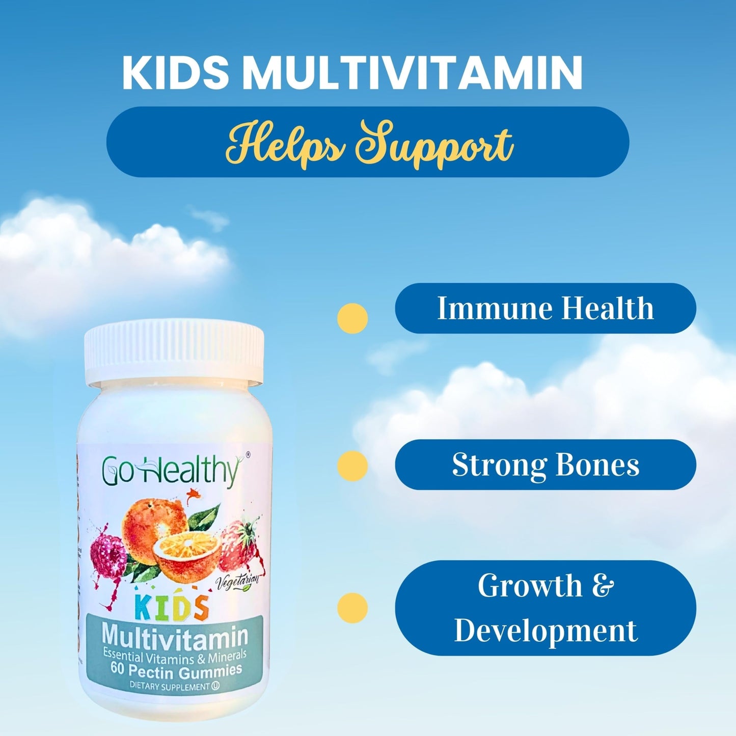 Go Healthy Kids Multivitamin Gummies | Immune Support, Kosher & Halal