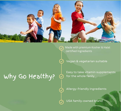 Go Healthy Kids Multivitamin Gummies | Immune Support, Kosher & Halal