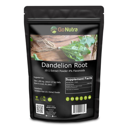 Go Nutra Dandelion Root Powder - 10:1 Concentrated, Caffeine Free for Tea, Coffee & Beverages | 8 oz | Non-GMO, Vegan