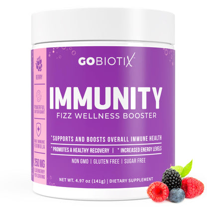 GOBIOTIX Vitamin C Immune Defense Powder – Berry | Vegan, Non-GMO, Sugar-Free