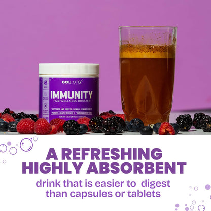 GOBIOTIX Vitamin C Immune Defense Powder – Berry | Vegan, Non-GMO, Sugar-Free