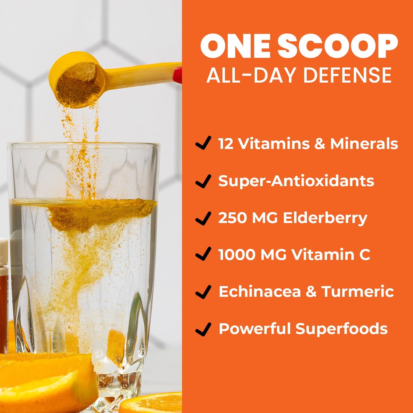 GOBIOTIX Vitamin C Immunity Powder – Immune Defense, Vegan, Orange, Non-GMO