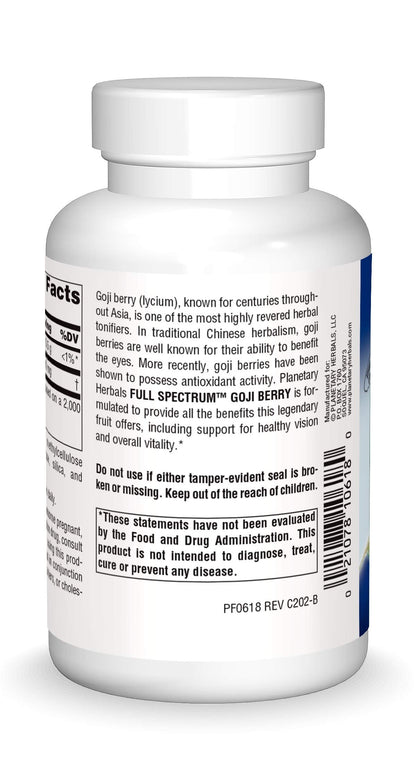 Planetary Herbals Goji Berry Full Spectrum 700mg – 90 Vegetarian Capsules