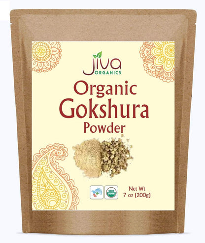 Jiva Organics Gokshura Powder 7oz - Non-GMO, Pure Full Spectrum Tribulus, Indian Origin