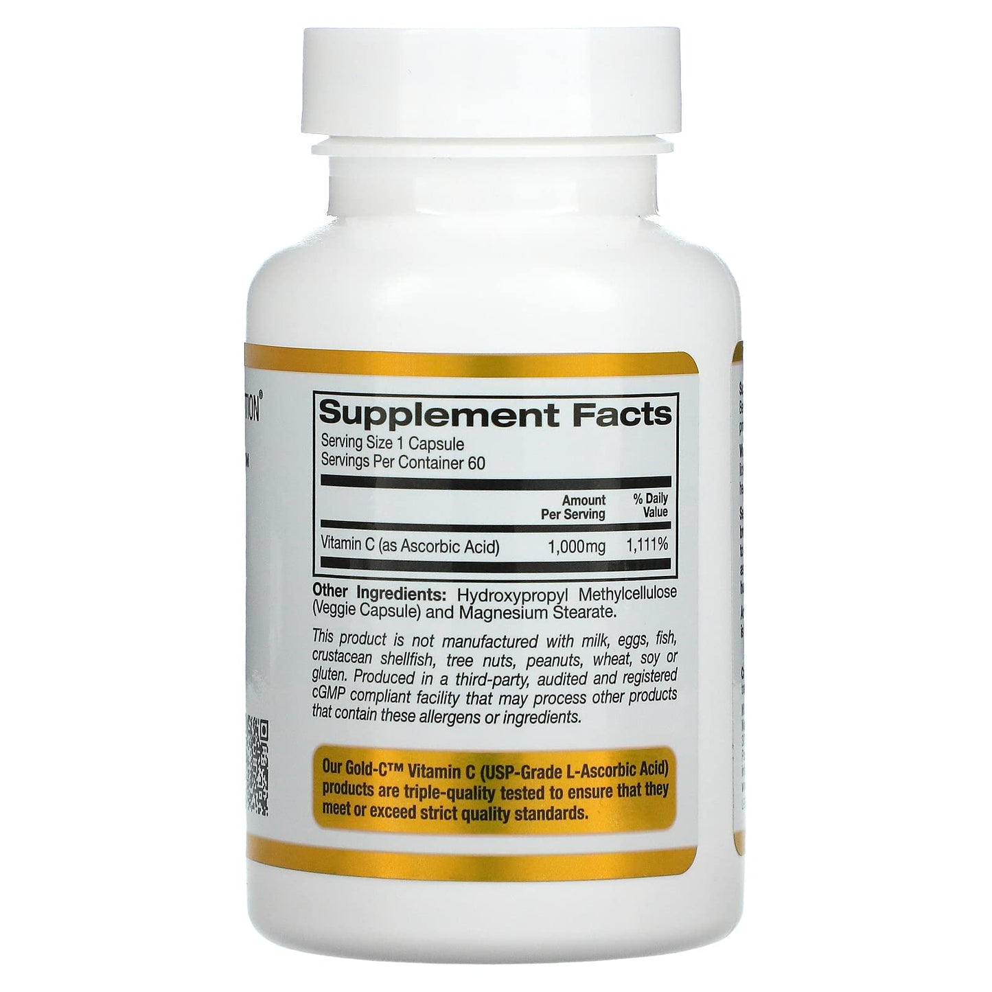 Gold C by California Gold Nutrition - USP Grade Vitamin C 1000 mg | 60 Veggie Capsules (3 Pack) - Immune Support, Vegetarian, Gluten Free