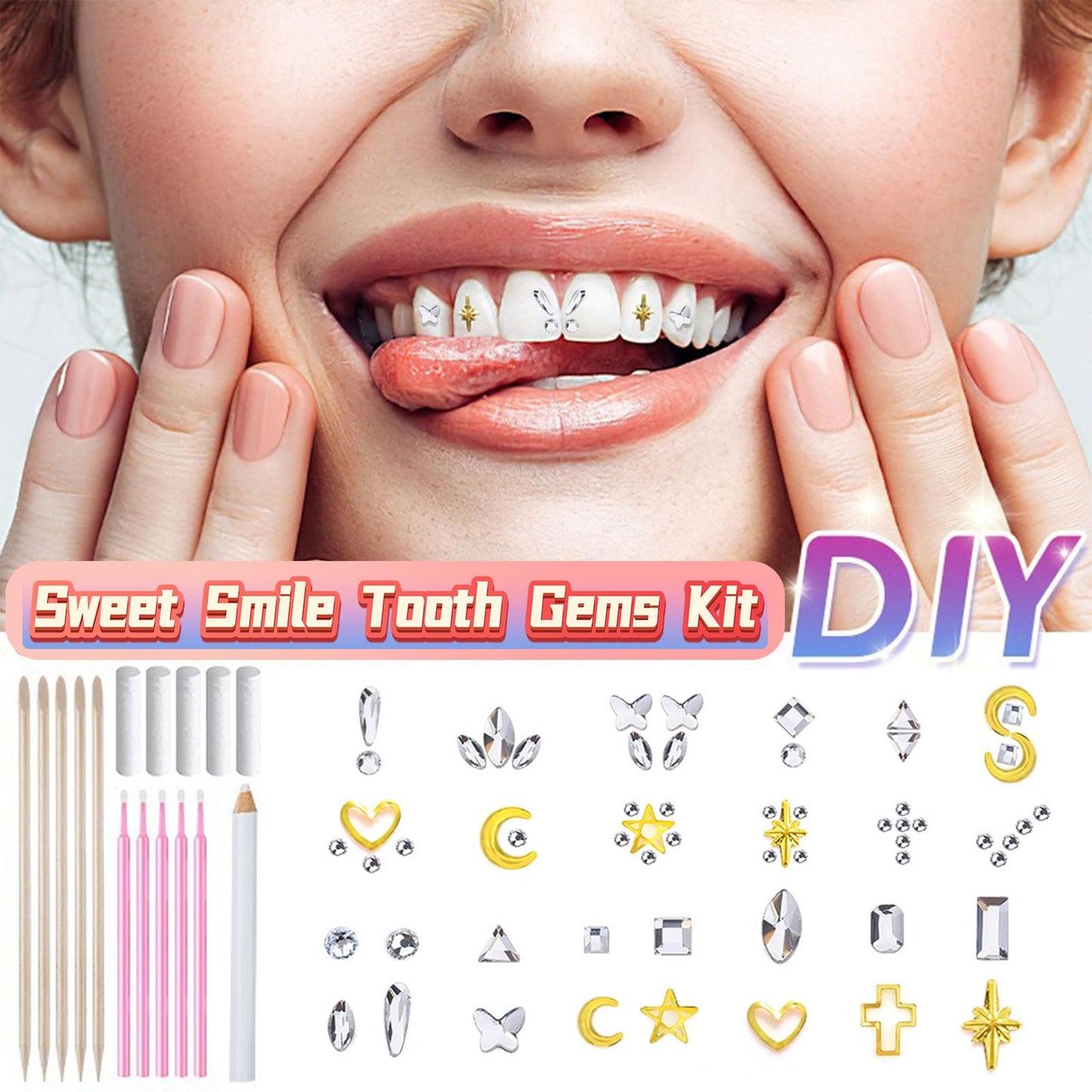 Tooth Gems DIY Jewelry Kit - Fashionable Teeth Crystals Starter Kit