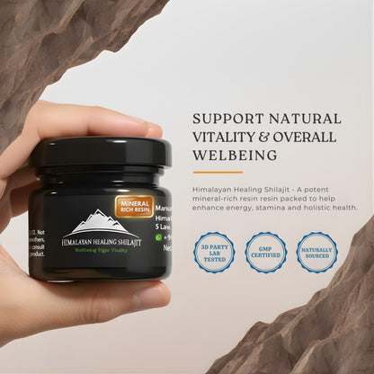 Gold Grade Himalayan Shilajit Resin – 30g | 500mg Max Potency | Lab Tested | 85+ Minerals & Fulvic Acid | For Men & Women