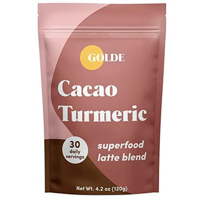 GOLDE Cacao Turmeric Superfood Latte Blend – Plant Based, Keto, Sugar-Free