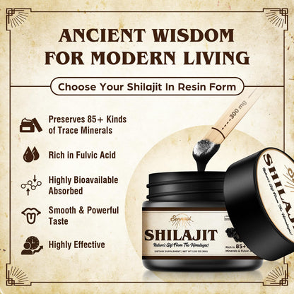 Shilajit Pure Himalayan Organic Resin 600mg – 30g Bottle | 85+ Minerals