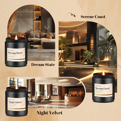 Hotel Scented Candles Set — 6 Pack Luxury Soy Wax Jar Candles for Home & Gifts