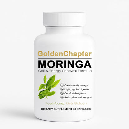 Golden Chapter Moringa Capsules – Iron, Magnesium, B12 & Vitamin C | Joint Support & Energy, 60 Count