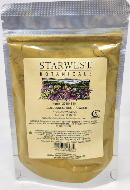 Goldenseal Root Powder Wildcrafted - 4 Oz (113 g) | Starwest Botanicals