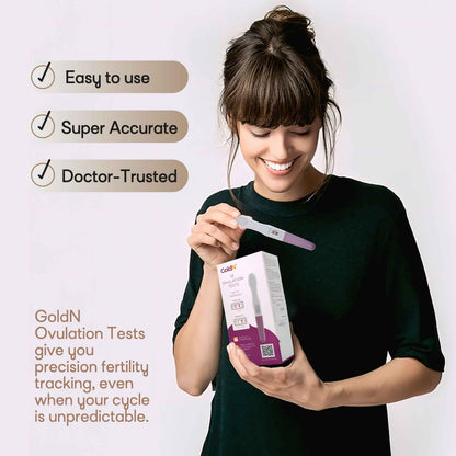 GoldN™ Easy-to-Use Ovulation Test Predictor Kit – 10 Count | 5-Minute Midstream LH Surge TTC