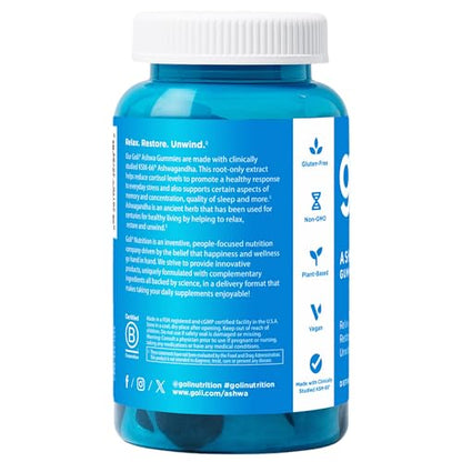 Goli Ashwagandha & Vitamin D Gummy – 60 Count (Mixed Berry) – Vegan