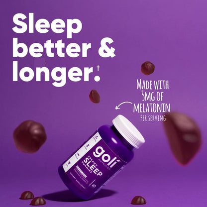 Goli Dreamy Sleep Gummy - 180 Count | Melatonin, Magnesium, Vitamin D, Lemon Balm | Vegan, Gelatin-Free, Gluten-Free, Non-GMO