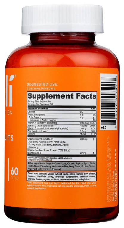 Goli Nutrition Mixed Fruit Superfruits Gummies – 60 CT