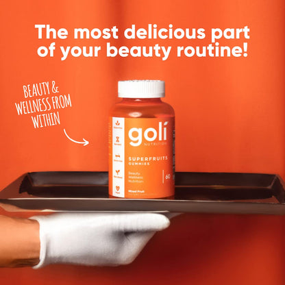 Goli Superfruits Beauty Gummies – 120 Count, Vegan, Non-GMO, Gluten & Gelatin Free, Collagen-Promoting