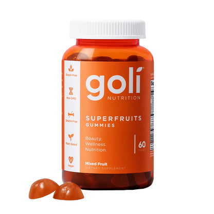 Goli SuperFruits Beauty Gummy Vitamin – 60 Count – Vegan, Plant-Based, Non-GMO, Gluten-Free & Gelatin-Free
