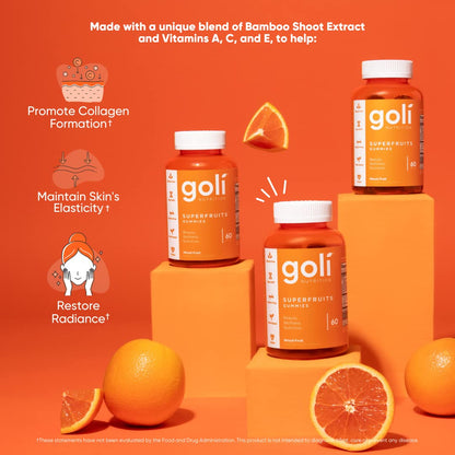 Goli SuperFruits Beauty Gummy Vitamin – 60 Count – Vegan, Plant-Based, Non-GMO, Gluten-Free & Gelatin-Free