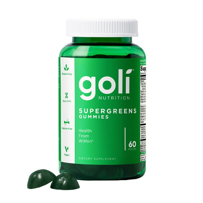 Goli SuperGreen Vitamin Gummy - 60 Count | Plant-Based, Vegan, Gluten-Free & Gelatin-Free