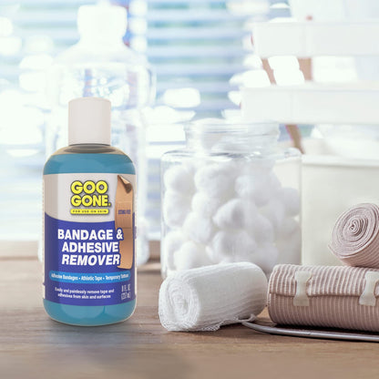 Goo Gone Bandage Adhesive Remover for Skin – Safe, Pain-Free Tape Removal (Pack of 2, 8 oz)