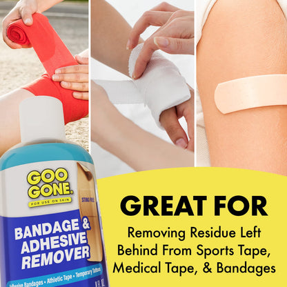 Goo Gone Bandage Adhesive Remover for Skin – Safe, Pain-Free Tape Removal (Pack of 2, 8 oz)