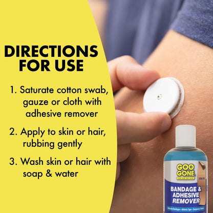 Goo Gone Bandage Adhesive Remover for Skin – Safe, Pain-Free Tape Removal (Pack of 2, 8 oz)