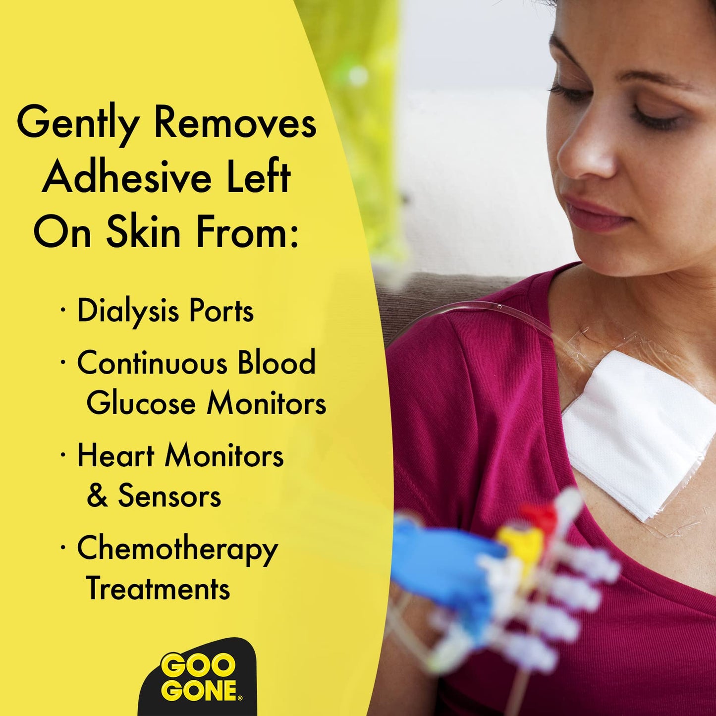 Goo Gone Bandage Adhesive Remover for Skin – Safe, Pain-Free Tape Removal (Pack of 2, 8 oz)