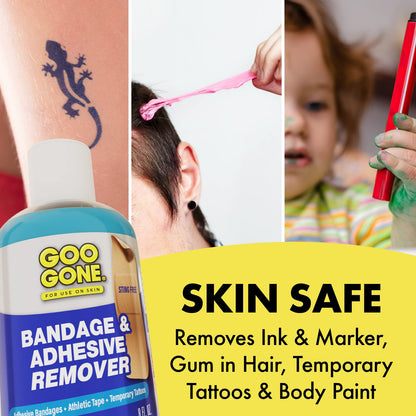 Goo Gone Skin Adhesive Remover - Safe, Pain-Free Removal for CGMs, KT Tape & Medical Adhesives (8 oz)