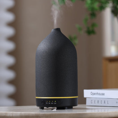 Gooamp 200ML Ceramic Essential Oil Diffuser – Ultrasonic Diffuser, 7-Color LED, Auto Shut-Off | Black