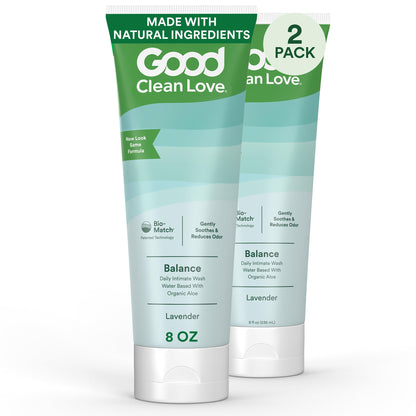 Good Clean Love Balance Feminine Wash – pH-Balanced Daily Cleanser for Women | 8 oz (2-pack)