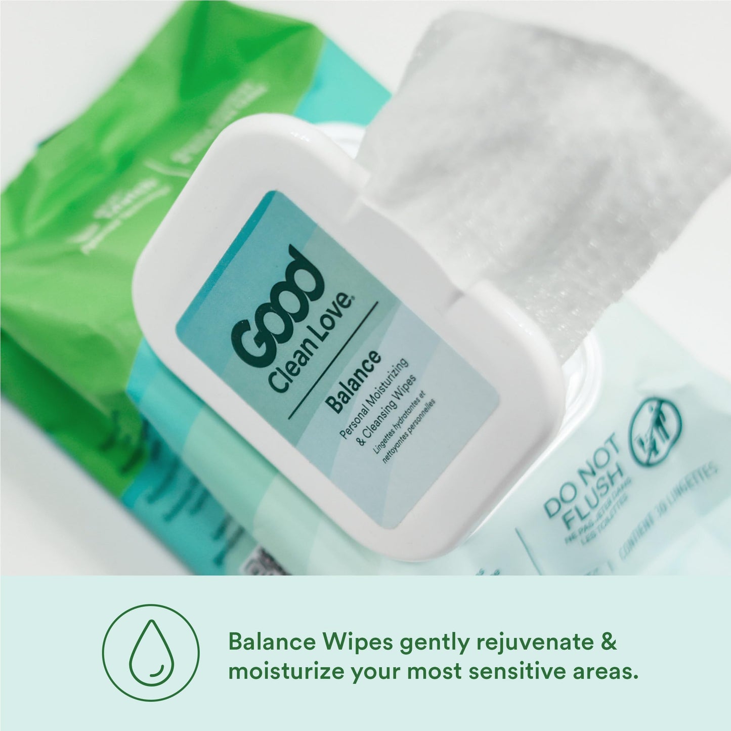 Good Clean Love Balance pH-Balanced Feminine Wipes | Gentle Aloe-Based On-The-Go Hygiene (30 Count)