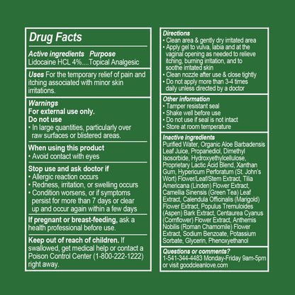 Good Clean Love Vaginal Pain & Itch Relief Gel with Lidocaine 4% — Fast-Acting Feminine Care