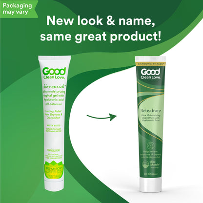 Good Clean Love Rehydrate – Hyaluronic Acid Vaginal Gel | pH-Balanced, Water-Based Moisturizer (2 oz)