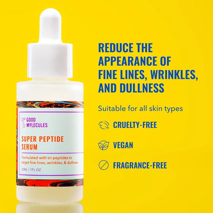 Good Molecules Super Peptide Serum Pack 2 – Lightweight, Water-Based Serum with Peptides & Copper Tripeptides | 2 × 30 ml British Harmonia | Natural Makeup & Fragrance by British Harmonia UK