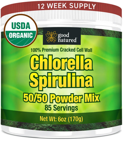 Good Natured Premium Chlorella Spirulina Powder – 85 Servings, Non-GMO, Sunlight Grown