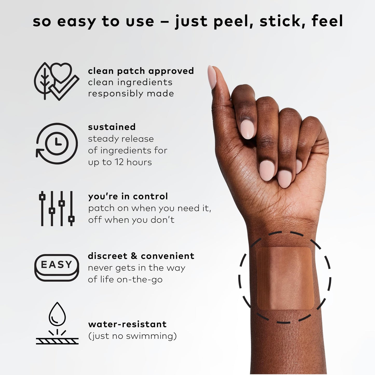 The Good Patch B12 Awake Patch – Natural Caffeine Patch with B12 & Green Tea Extract (8 Patches)