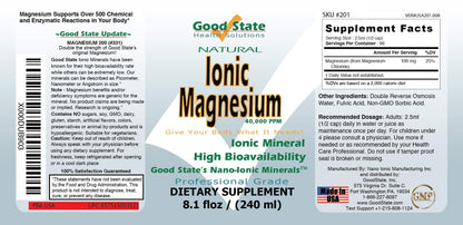 Good State Ionic Magnesium 8 oz | Natural Nano Magnesium – Fast Absorption